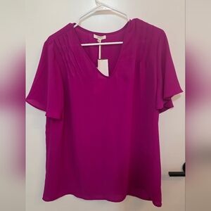 Pleione PINK V-Neck Blouse